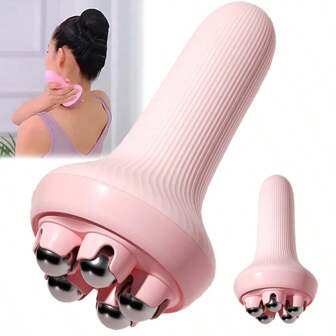 便携式肌肉按摩滚轮 - 手持式按摩滚轮，用于深层组织按摩，适用于大腿、腹部和臀部，轻巧易用，肌肉放松，适用于家庭、办公室、健身房、学校、返校、旅行、旅行必需品、家庭必需品、水疗、按摩工具、按摩、按摩器、水疗