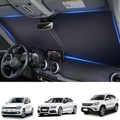 Car Front Window Sunshade, Blocking And Isolating Ultraviolet Rays, Suitable For Most Car Models, Easily Enjoying A Cool Driving Experience!