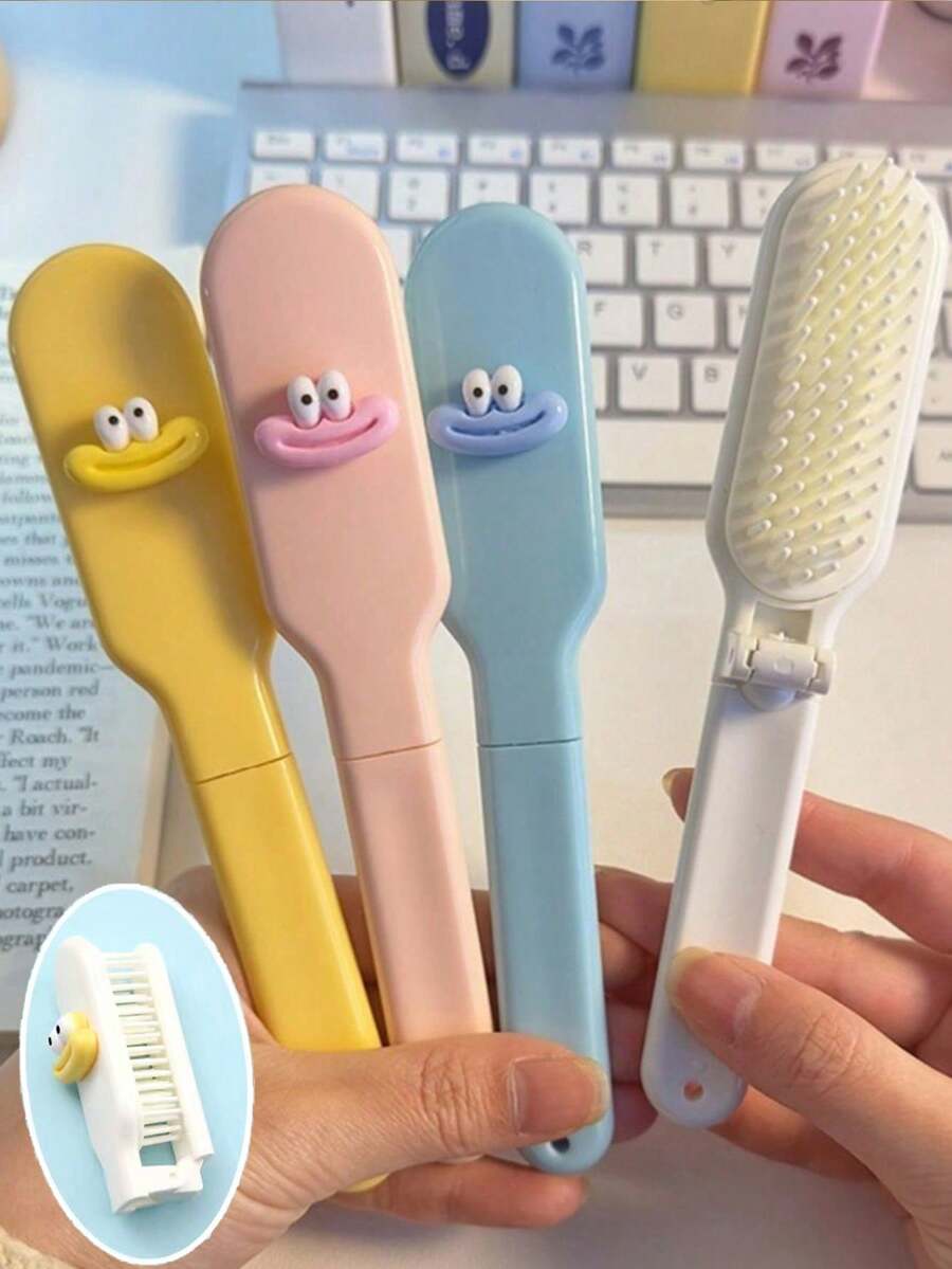 1 件可爱折叠梳子，新款 Ins 风格卡通香肠嘴表情设计迷你按摩梳，便携式紧凑型美发工具，适用于学生宿舍、家庭、旅行、送给家人和朋友的男女通用礼物、返校、旅行度假必需品、女士发饰、刷子、发刷、边缘刷、刷头发、发梳、梳头发、顺发刷、球刷、迷你发刷、发刷套装、木梳、梳子、光滑后刷、发刷、边缘刷、刷头发、发梳、发刷套装、梳头发、迷你发刷、顺发刷、美发产品、美发工具、美发用品、护发、卷发刷、理发师、理发配件、美发设备、小梳子、迷你发刷、旅行必需品、旅行必需品、发型、美发 - 彩色 - 查看 1