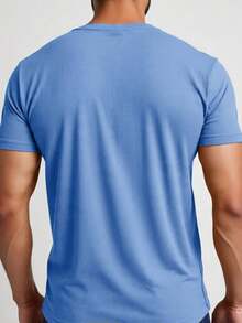 Kit 2 Basic Casual Textured T-Shirt Straight Textured Premium Mesh - Jeans Hitam dan Biru - View 2