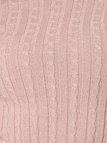 Blusa Tricot Manga Longa Gola Redonda Detalhe Trança gola tradicional sofisticado malha quente segunda pele