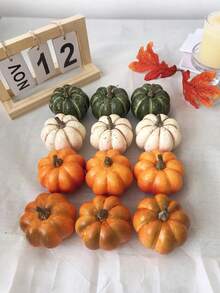 5个仿真南瓜，逼真混合南瓜，创意人造南瓜，适用于节日、万圣节、感恩节、秋季丰收等家居装饰，包括万圣节装饰、秋季装饰、房间装饰、圣诞节装饰、家居圣诞礼物等。