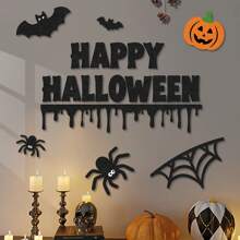 Halloween Nonwoven Fabric Wall Sticker Set, Carnival Night Background Wall Party Decorations Props