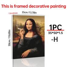 Art Decor Modern Mona Lisa Canvas Print, Fashion Theme Retro Portrait Wall Art, Frameless Ink Artwork, Indoor Hanging Decor Poster For Living Room, Bedroom, Home Office - Basquiat-Inspired Watercolor Design Gifts Birthday Graduation