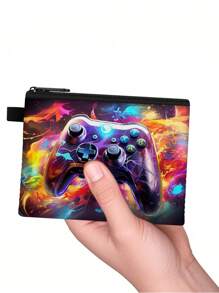 Kids Game Patterns Wallet - Mini Coin Purse With Soccer Pattern For Boys And Girls - Cute & Durable Kids Wallet With Zipper - Perfect For School, Travel, And Everyday Use (5.5" X 4.3")