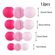 12PCS Multicolor Paper Lantern Combination Set, Birthday Party, Wedding Gathering Background Decoration Hanging Paper Lanterns, DIY Mix And Match Party Backdrop, Suitable For Birthday Party, Valentine's Day, Wedding, Baby Shower, Garden Decor (Lights Not Included)