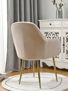 1pc Camel Faux Fur Arched, Solid Color High Elastic Dust-Proof Anti-Fouling Decorative Full Cover Chair Slipcover, Suitable For Hotel, Living Room, Study, Dining Room Daily Chairs, Black, Gray, Champagne, Back To School, Room Decor, School Supplies