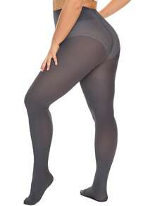 DUCMODA Plus Size Tights Women, Ultra Soft Solid Color Semi-Opaque Pantyhose, Nylon High Waist Stockings 1X 2X 3X 4X
