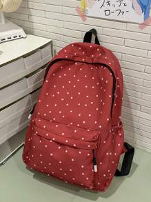 This Fashionable And Versatile Women's Shoulder Bag Features A Polka Dot Pattern Design, Suitable For Daily Use, School, And Commuting. It Provides Ample Storage Space And Has A Minimalist Aesthetic.