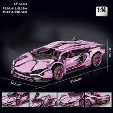 1000+ Pcs Racing Car Building Blocks Toy, Made Of ABS, 1:14 Scale Adult Gift Construction Blocks Car Model, Hobby Collectible Decor Toy Vehicle Bricks,Building Model,Building Blocks Adults,Voiture Collection