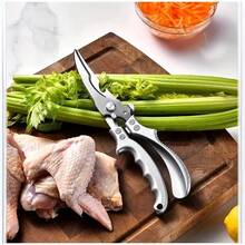 Tijeras de cocina de acero inoxidable de alta resistencia - Tijeras multi-funcionales extra grandes para cortar aves y huesos con mangos ergonómicos para cocinar, hornear, carne, verduras - Uso profesional de chef y cocina del hogar, tijeras para aves de corral, hoja afilada