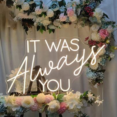 1pc USB Powered "It Was Always You" LED Neon Sign - Wall Hanging Decor With Switch Control For Bedroom, Ideal For Wedding, Birthday Party, Room Decoration