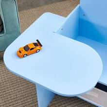 2 In 1 Wooden Children Table With Chair, Small Kids Table And Chair Set With Storage Box, Suitable For Kids Children Toddlers Boys Girls, Blue - Blue - View 3