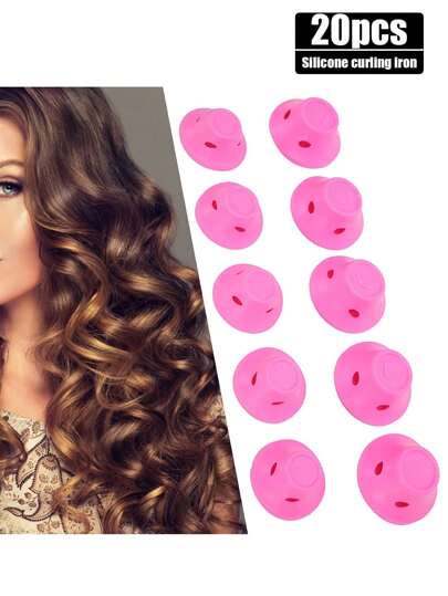 20pcs Non Hot Curly Hair, Silicone Bell Shaped Curling Tool, Easy To Curl All Types Of Hair, Female Home Will Not Damage Hair, Easy To Operate., Hair Curlers, Curly Hair Brush, Rollers, Curly Hair Products, Curler, Rollers For Hair Curl, Curly Hair Tools, Hair Roller, Curly Hair, Heatless Curl, Heatless Curls, Hair Curler, Barber, Hair Curlers, Rollers
