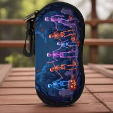 1 件，万圣节眼镜盒，月夜场景和女巫鬼屋/霓虹骷髅派对，家居必需品，眼镜用品，耐用收纳工具，时尚男女眼镜配件，眼镜 > 学校，便携式收纳袋，太阳镜收纳袋，趣味印花设计眼镜盒，送给朋友/亲戚的节日礼物，必备旅行收纳袋，独特的节日礼物 - 彩色 - 查看 1