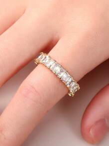 1 Stück hübscher kubischer Zirkonia Ring für Frauen für Hochzeit Verlobung Jahrestag Party Schmuck Valentinstag Geschenk