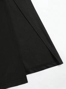 Solid Color Ruched Bodycon Slit Camisole Dress