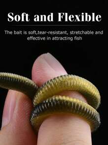 GOTURE Goture 20 Peças Iscas de Pesca Macias de PVC, Minhoca Macia Wacky Worm para Pesca de Baixo, Isca de Pesca Macia Biônica Versátil de Alta Elasticidade