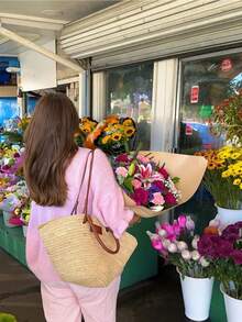 女士休闲可爱纯色简约荷叶边前系带蝴蝶结设计圆领短袖针织开衫毛衣上衣短袖春夏秋季外出服返校