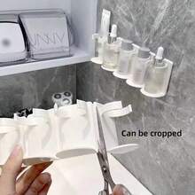 1/2 buc Suport de depozitare multifuncțional, Dulap cu oglindă perforată pentru baie, montat pe perete, Suport de sortare a produselor pentru îngrijirea pielii, Suport de depozitare pe perete