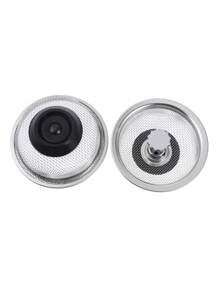 1PC Stainless Steel Sink Strainer Basket - Drain Cover With Rubber Stopper, Replaceable Kitchen Sink Filter & Hair Catcher
