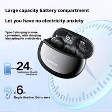 Lenovo 藍牙耳機TA200 主動降噪45dB 入耳式觸控 0.06s低延遲模式電競級 持久續航 運動防水防汗音樂耳機 黑色 - 黑色 - 查看 6