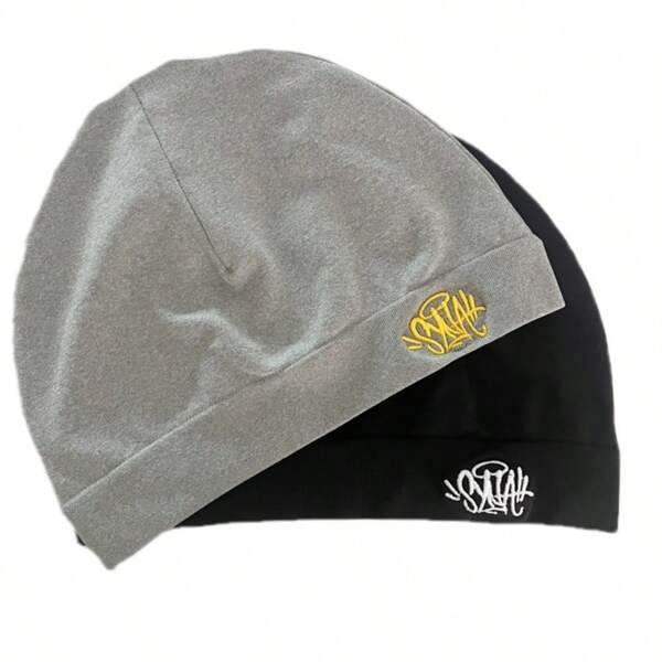 Gorro de punto con bordado, estilo Y2K, gorra deportiva y de exterior unisex - Transpirable y elástico, estilo casual