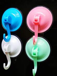 1pc Super Strong Suction Cup Hook, No Drill Bathroom Kitchen Seamless Wall Adhesive Hook, Reusable Wall Mounted Hook, Vacuum Seamless Suction Cup Hook, Kitchen Strong Suction Cup Hook, Bathroom Strong Vacuum Suction Cup Hook, Kitchen/Door/Wall/Glass Wall No Drill Heavy Duty Suction Cup Hook - Multicolor - View 7