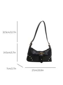 Vintage Retro European-Style One Shoulder Bag, With Zipper, Made From Hippie-Style Design Leather For A Unique Look, Can Be Used As Handbag Or Underarm Bag, Business Casual Bag For Women, Pefect For Office, Business And Work