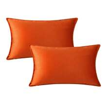 2pcs Solid Color Flange Decor Dutch Velvet Cushion Cover (Pillow Core Not Included), Multiple Colors Available