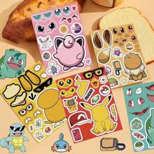 pokemon 8 pezzi Adesivi decorativi con motivi Pokémon carini e divertenti, adatti per custodie per telefono, bagagli, quaderni, accessori impermeabili, consigli regalo accattivanti