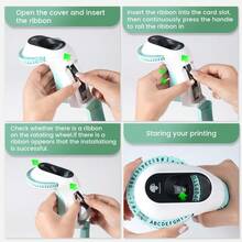 Phomemo 1 Set E975 Embossing Label Maker Machine With 6 Tapes Of 9mm/ 3/8" Label Tapes(3*Black/1*Pink/1*Blue/1*Green), Portable Retro Embossed Label Maker Writer, Mini Embosser Label Maker With 6 Rolls Embossing Label Tapes For Home,Office DIY And Crafting