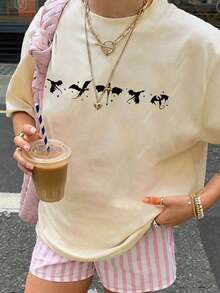 大码女式夏季T恤，五款不同黑色龙图案。休闲舒适，适合日常穿着、晚宴、夏季度假等场合。可爱上衣，女式印花T恤，夏季上衣，女式夏季上衣，女式上衣，节日服装，情人节上衣，情人节服装，度假服装，情人节服装，节日服装，女性办公服装