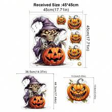 1 件自粘 PVC 墙贴，巫师南瓜图案墙贴，适用于万圣节家居装饰、客厅、卧室、办公室、节日礼物万圣节装饰秋季装饰房间装饰墙壁装饰贴纸墙贴万圣节装饰万圣节装饰