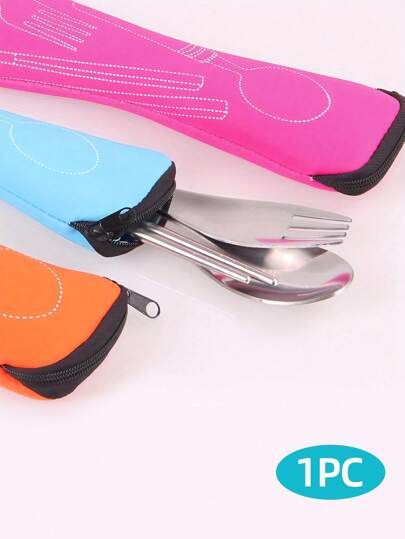 1 bolsa portátil para utensílios, bolsa para armazenamento de talheres, porta-utensílios com zíper - várias cores disponíveis - com zíper, à prova de vazamentos, adequada para armazenar facas, garfos, colheres, canudos e outros utensílios de mesa, ótima para estudantes, trabalhadores de escritório, escola, casa, piquenique ao ar livre, acampamento, acessórios para lancheira