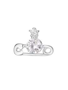1 pieza Pendientes de plata de ley 925 con circonita, pendientes decorativos creativos y personales con un toque elegante, adecuado para uso diario de las mujeres, regalo para el Día de la Madre/Novia/San Valentín
