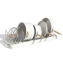 Kitchen Utensil Artifact Pot Storage Rack Foldable Kitchen Utensil Storage Rack Kitchen Pot Lid Storage Rack - White - View 8