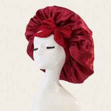 1pc Silk Bonnet For Sleeping, Satin Hair Bonnets, Soft Elastic Band Silk Sleep Cap, Silk Hair Wrap For Curly Hair Home Bathroom Decor Fall Decor Back To SchoolHair Bonnet
