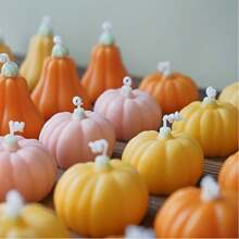 1 pieza Vela con aroma a calabaza en forma de calabaza, adecuada para decoración de Halloween, decoración del hogar, fiestas, mesa de comedor, regalo festivo, cena, banquete/fiesta, relajación/meditación, iluminación ambiental