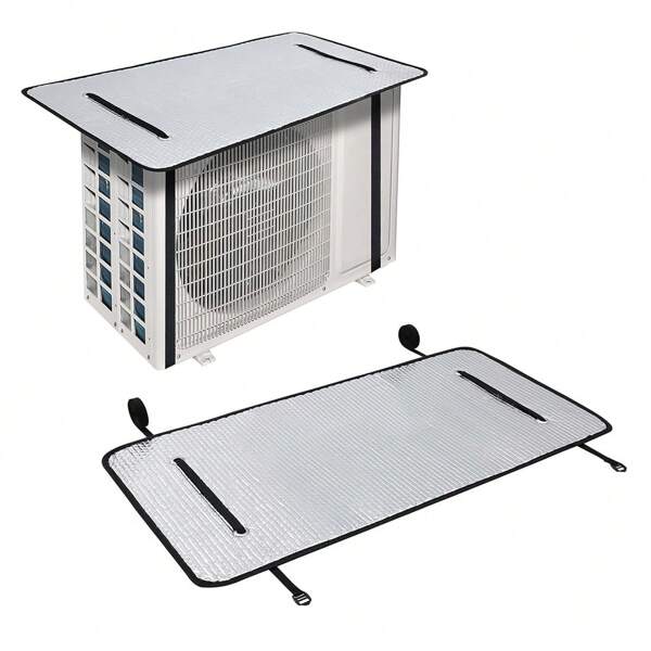 Cubierta para unidad exterior de aire acondicionado, panel de unidad exterior, tablero de aislamiento térmico, tablero parasol, lámina de aluminio, bloquea la luz solar directa, aislamiento térmico, deshielo, ahorro de energía, protección UV, tablero de aislamiento térmico para unidad exterior de aire acondicionado