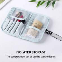 Portable Waterproof Makeup Bag - Travel Toiletry Organizer With Triple Zippered Compartments