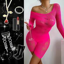 Club Outfits Women Bodycon Lingerie Fishnet Dress Clubwear Rave Party Night Out