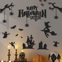 Halloween Nonwoven Fabric Wall Sticker Set, Carnival Night Background Wall Party Decorations Props