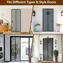 磁性纱门，柔软网状，易于清洁，透气有效防蚊，适合室内/室外使用，蚊帐 - 彩色 - 查看 6