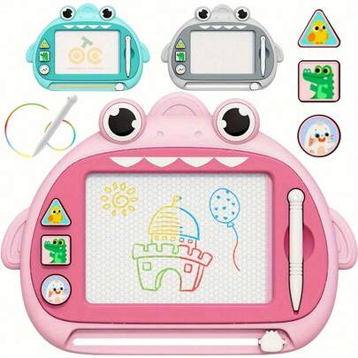 Juguetes De Arte Y Dibujo Para NiñOs, Juguetes Educativos Deportivos, Tableros De Pintura Y Garabatos Para NiñOs, Juguetes Educativos Y De Aprendizaje Para NiñOs Y NiñAs, Sellos MagnéTicos, Suministros Para Tableros De Escritura, Dibujo Para NiñOs, Regalos De CumpleañOs, Halloween, Navidad, Tablero De Dibujo, Tablero MagnéTico, Juguetes, Vuelta Al Colegio, Pizarra MagnéTica Para NiñOs, Tableta De Borrado Con Un Solo Clic, Tableta De Escritura Reutilizable, Tablero De Pintura Y Escritura Para El Aprendizaje Temprano Para NiñOs Y NiñAs De 1 A 6 AñOs, Amigable Para Viajar, Regalo De CumpleañOs (Azul, Rosa, Gris)