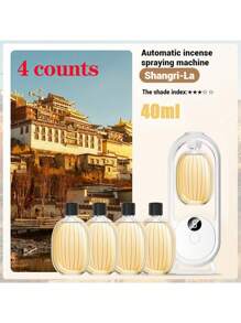 1 pieza Difusor de aceites esenciales aromáticos, Difusor de aromaterapia inteligente, Difusor ultrasónico recargable, Viene con 1 o 4 botellas de aceites esenciales - Blanco - Ver 24