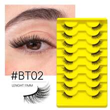 GROINNEYA Cílios postiços GROINNEYA 9 Piars Cat Eye Lashes Finos Meio Cílios Cílios de Gato Naturais Macios Cílios de Gato Ferramenta de Maquiagem Extensão de Cílios Postiços Cílios de Vison Fofos Ferramentas de Maquiagem