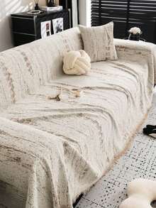 1pc Chenille Sofa Blanket/Slipcover - Retro Nordic Design, Machine Washable, Pet-Friendly, All Season | Extra Large Luxury Sofa Throw, Ideal Housewarming Gift