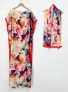 1 set nouveau Couvre-plage imprimé zèbre en faux soie pour femmes au printemps/été, écharpe en mousseline de soie convenant pour les voyages et l'usage quotidien
