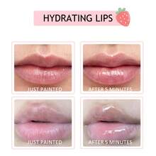 1/4pcs Strawberry Flavored Lip Balm, Enhances Lips Volume, Long-Lasting, Moisturizing, Nourishing, Lip Care, Women's Lip Line Reparing Perfect Christmas, Halloween Gifts - 彩色 - 查看 8